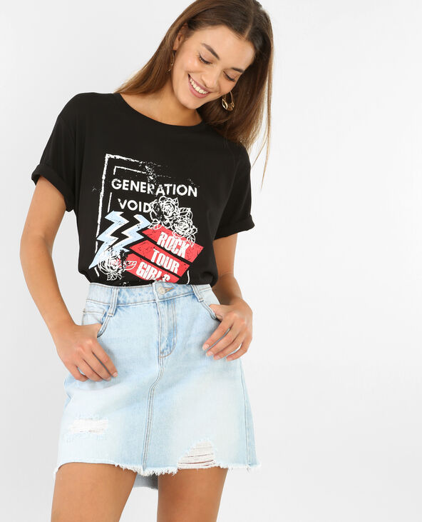 T-shirt rock noir - Pimkie