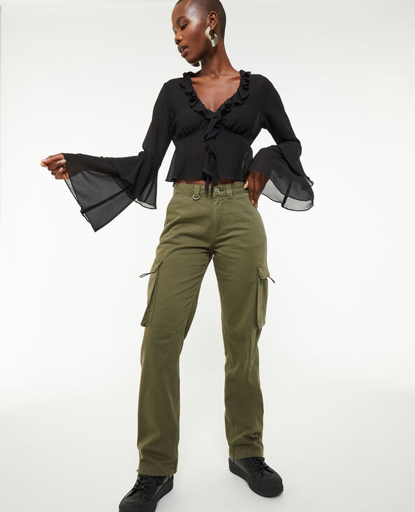 Pantalon cargo taille basse vert kaki - Pimkie
