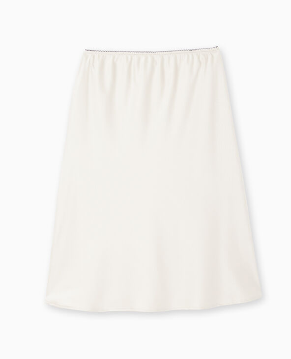 Jupe en satin longueur genoux blanc - Pimkie