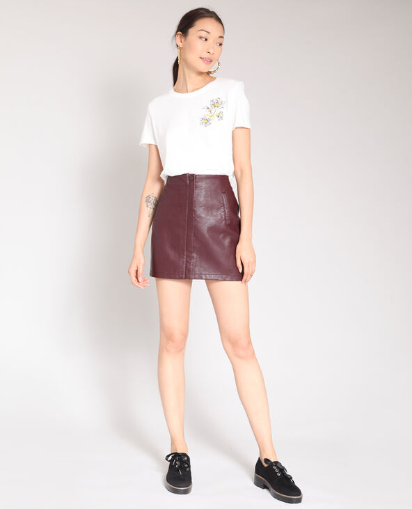 Jupe cuir shop bordeaux zara