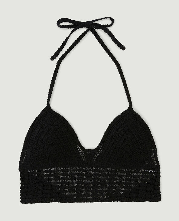 Top dos-nu en crochet noir - Pimkie