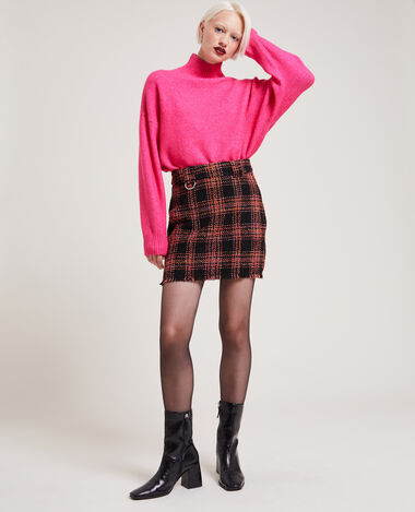 Jupe courte en tweed noir - Pimkie