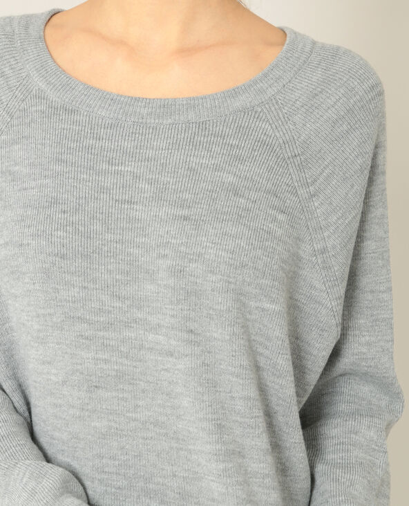 Pull à nœud gris chiné - Pimkie