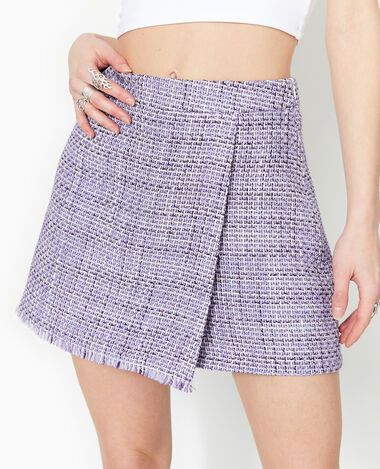 Jupe-short en tweed lilas - Pimkie