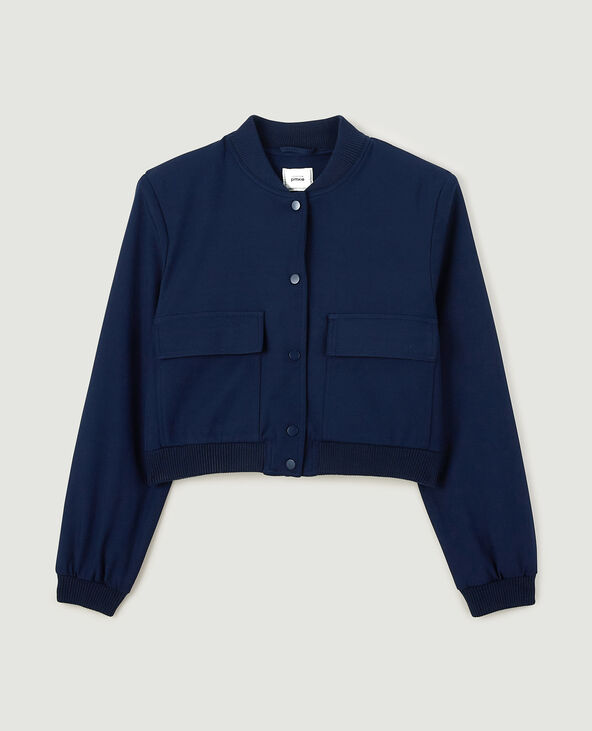 Bombers en toile avec épaulettes bleu marine - Pimkie