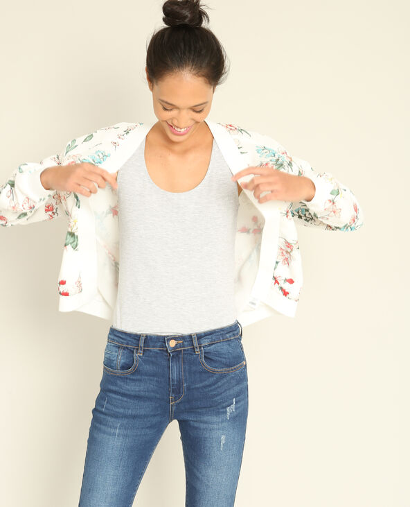 Bomber fleuri écru - Pimkie