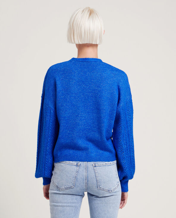 Gilet maille fantaisie bleu électrique - Pimkie