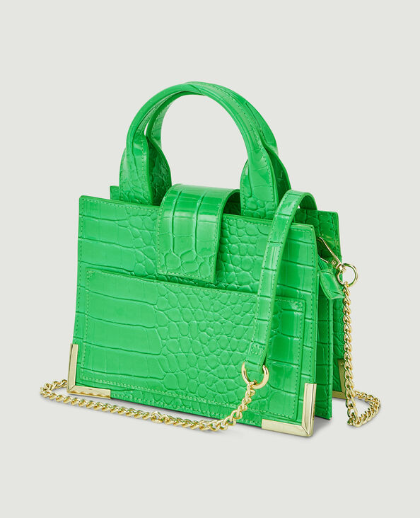 Sac boxy effet croco verni vert - Pimkie