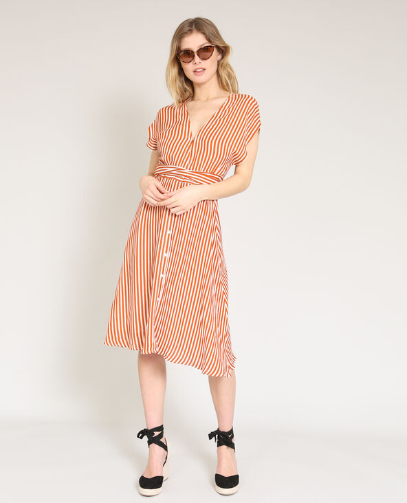 Robe midi ceinturée écru - Pimkie