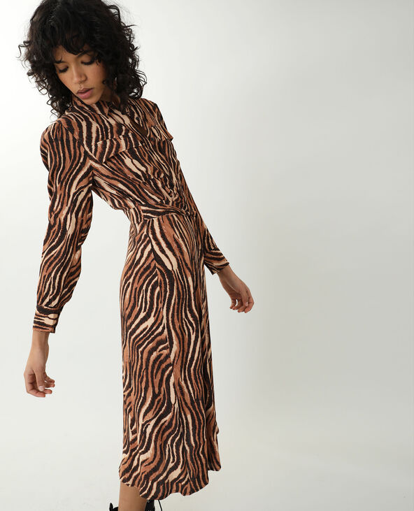 Robe longue à imprimé tigré marron - Pimkie