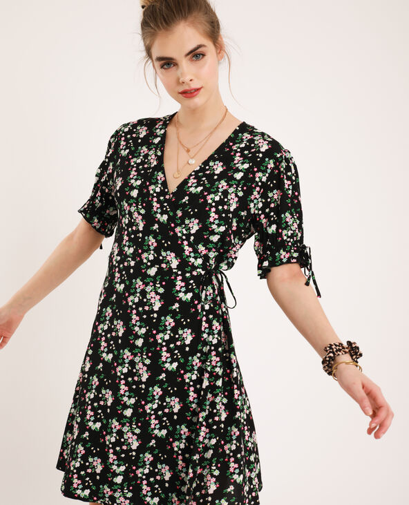 Robe portefeuille noir - Pimkie