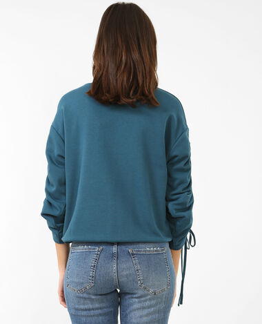 Sweat à broderies bleu foncé - Pimkie
