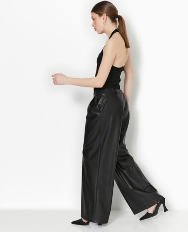 Pantalon simili cuir ample shop