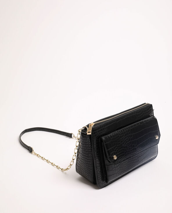 Sac bandoulière croco noir - Pimkie