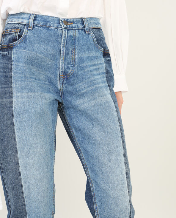 Jean mum bicolore bleu - Pimkie