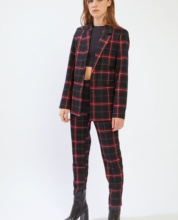 Blazer tartan noir - Pimkie