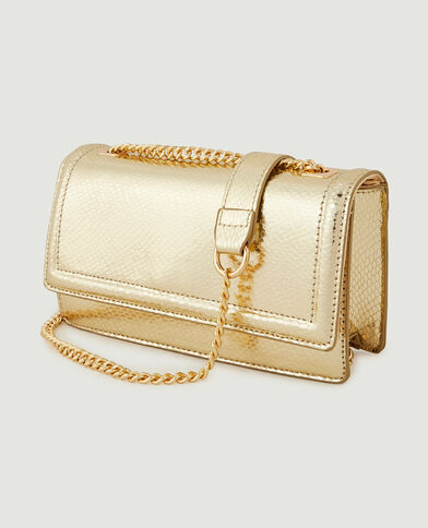 Sac rigide effet serpent doré - Pimkie