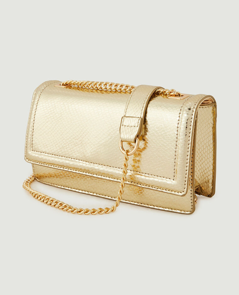 Sac rigide effet serpent doré - Pimkie