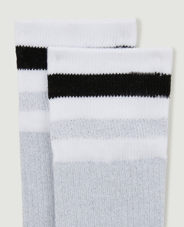 Paire de chaussettes hautes avec lurex gris clair - Pimkie