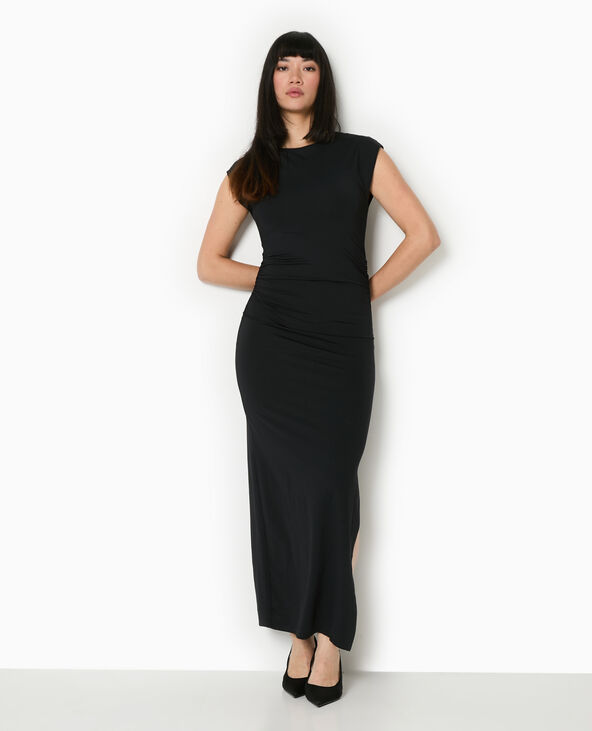 Robe longue sans manches avec fronces noir - Pimkie