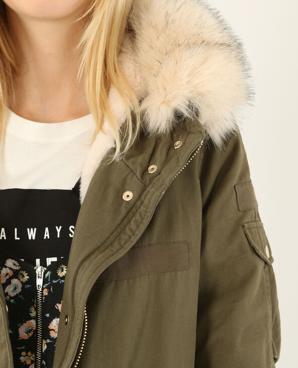 Longue parka à capuche vert kaki - Pimkie