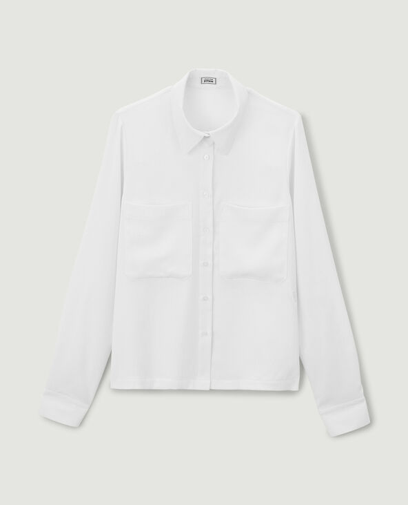 Chemise fluide manches longues blanc - Pimkie