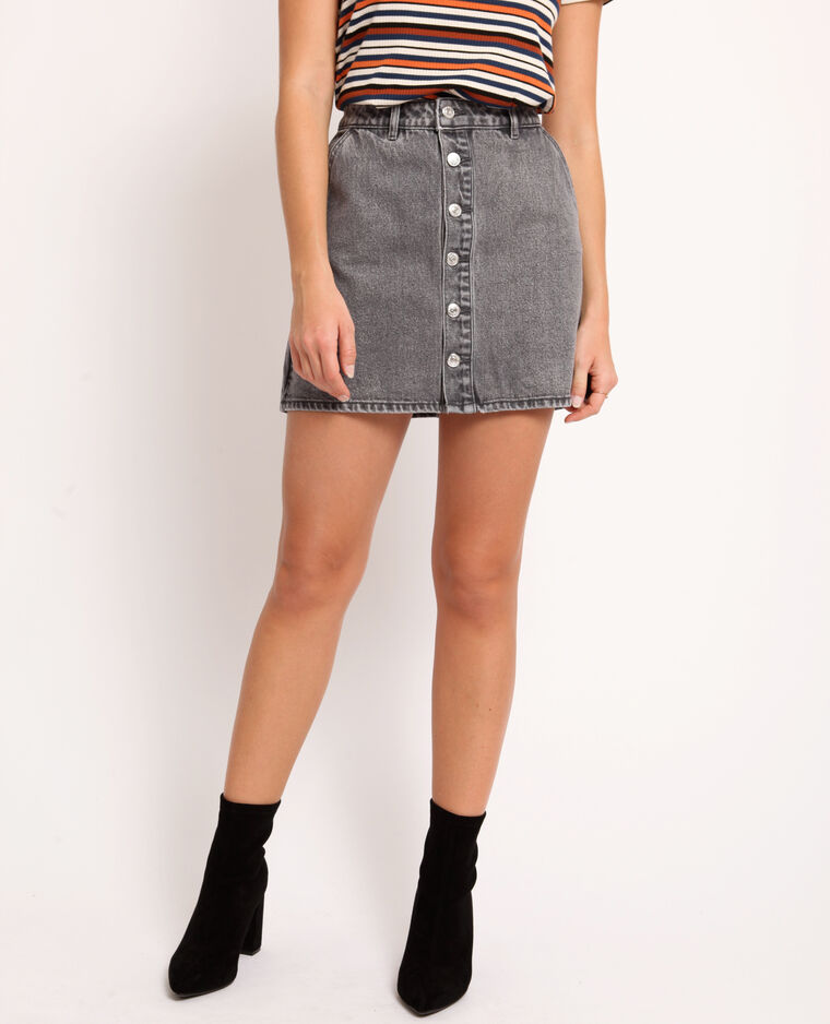 Jupe en jean gris clair - Pimkie