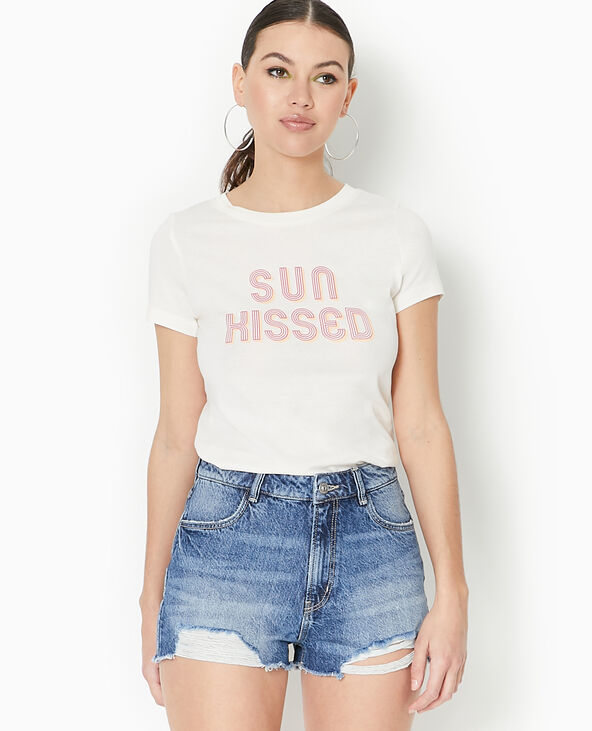 T-shirt manches courtes avec print écru - Pimkie