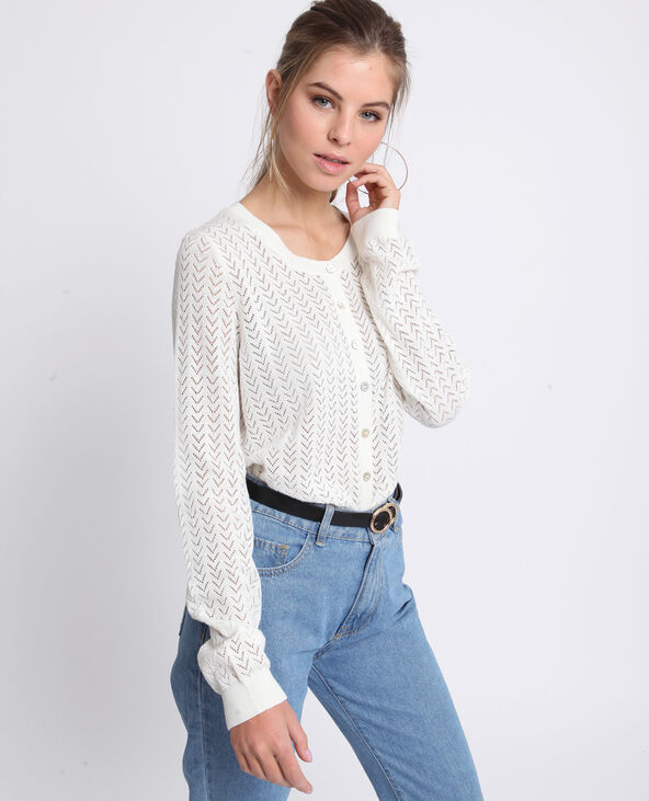 Gilet ajouré blanc - Pimkie