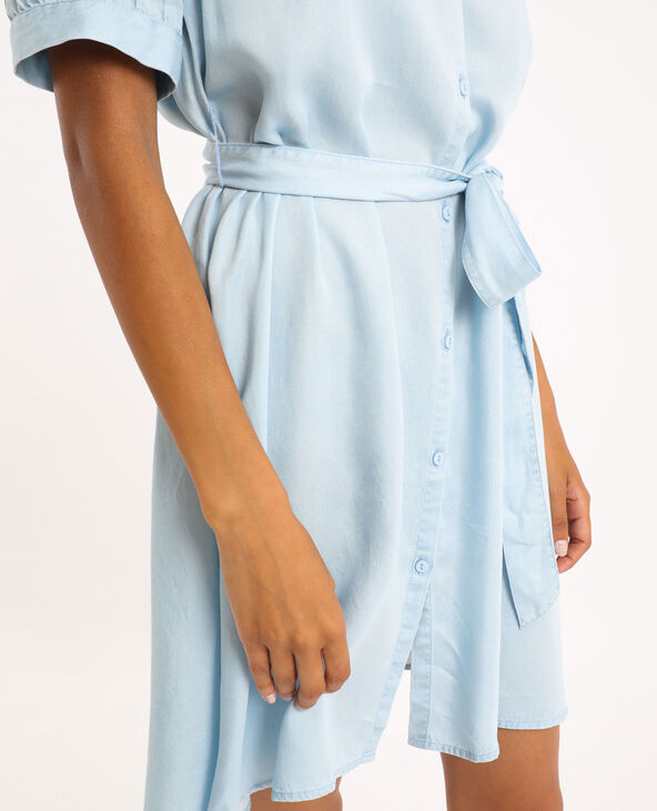 Robe chemisier tencel bleu clair - Pimkie