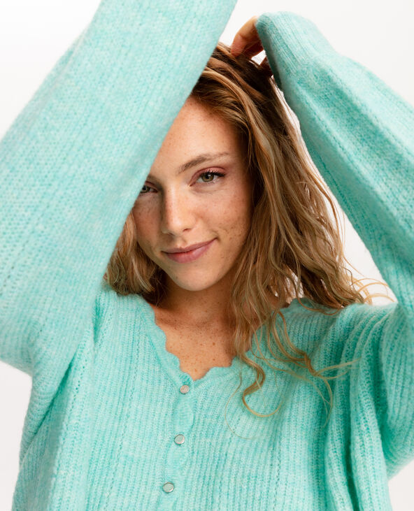 Gilet boutons métalliques bleu turquoise - Pimkie