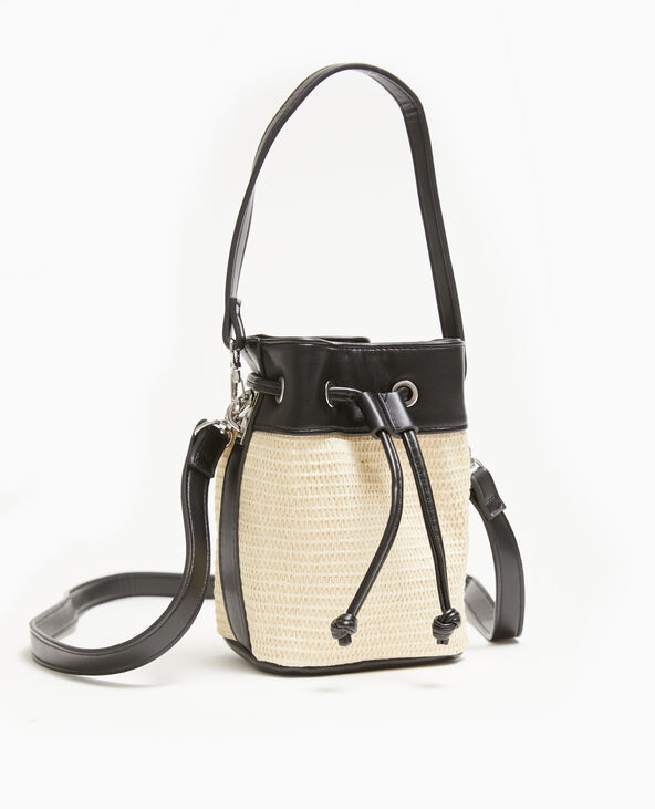 Mini sac seau bi-matière beige - Pimkie