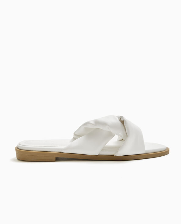 Mules plates avec brides entremêlées blanc - Pimkie
