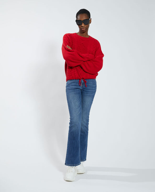 Pull maille fantaisie réglable rouge - Pimkie