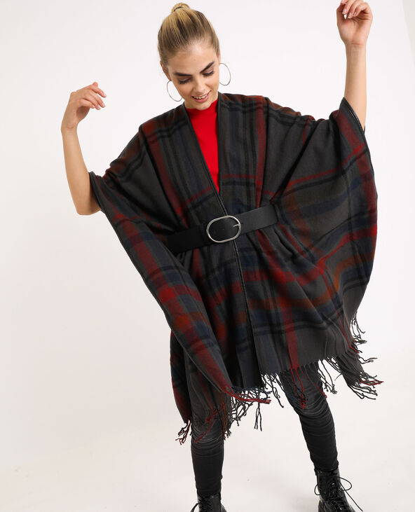 Poncho à franges violet - Pimkie