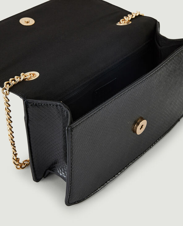 Sac rigide effet serpent noir - Pimkie