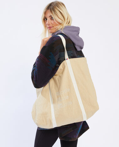 Grand tote bag 100% recyclé taupe - Pimkie