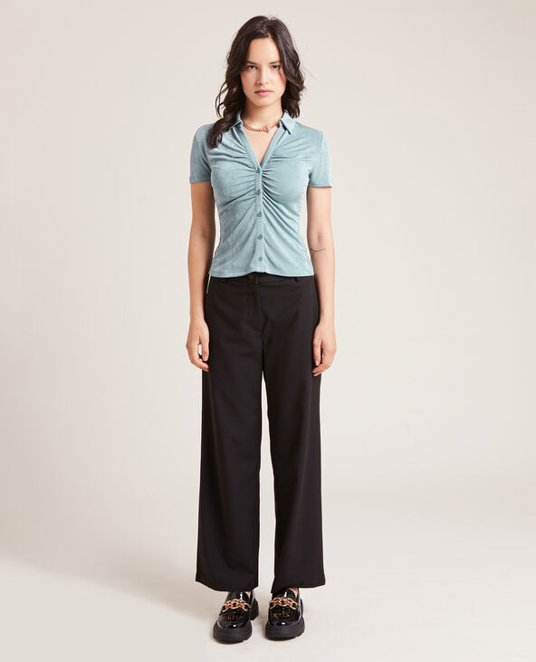 Top froncé maille fluide vert - Pimkie
