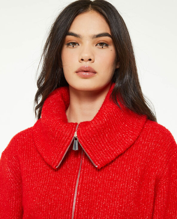 Gilet zippé grand col camionneur rouge - Pimkie