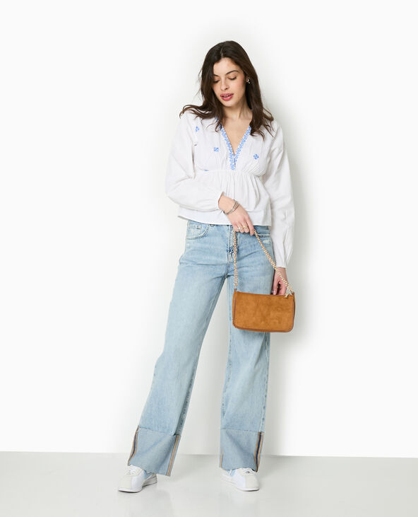 Blouse brodée manches longues blanc - Pimkie