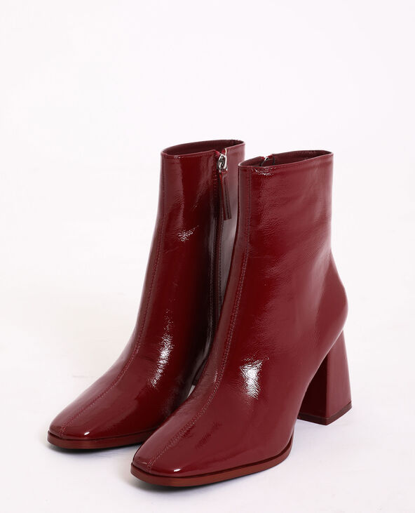Bottine bordeaux vernis sales