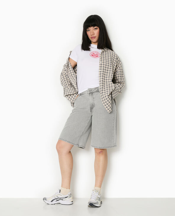 T-shirt ajusté avec print blanc - Pimkie