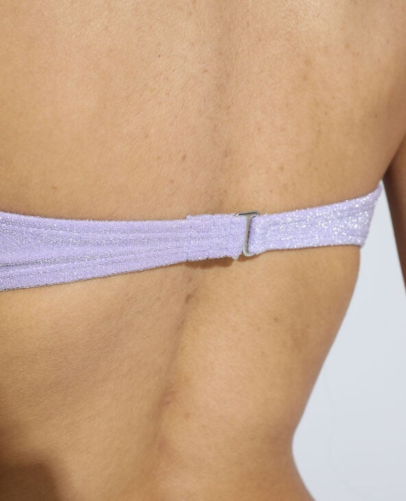 Haut de maillot de bain bandeau pailleté lilas - Pimkie