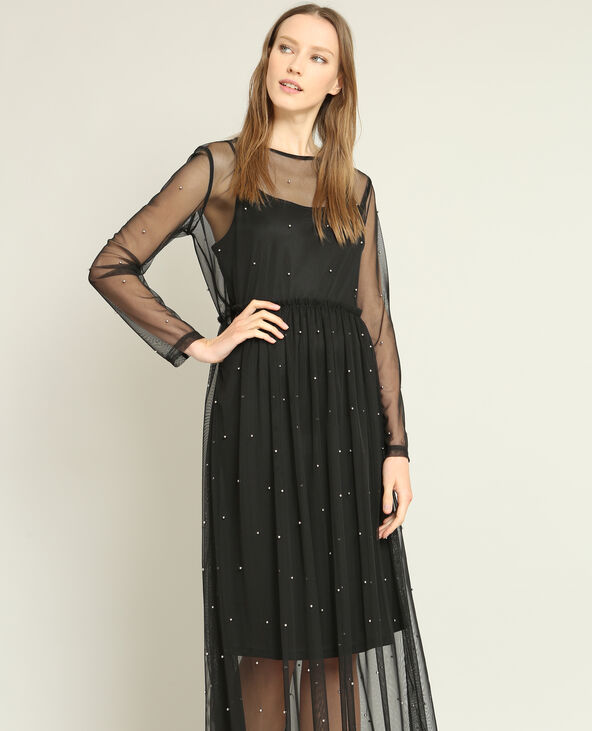 Robe longue tulle noir sale