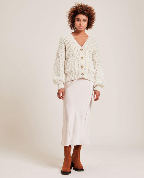 Gilet en grosse maille écru - Pimkie