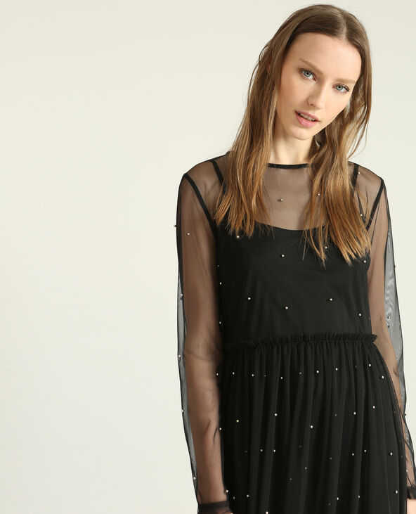 Robe longue en tulle noir - Pimkie