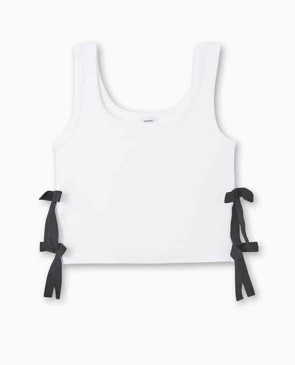 Débardeur avec nœuds contrastés blanc - Pimkie