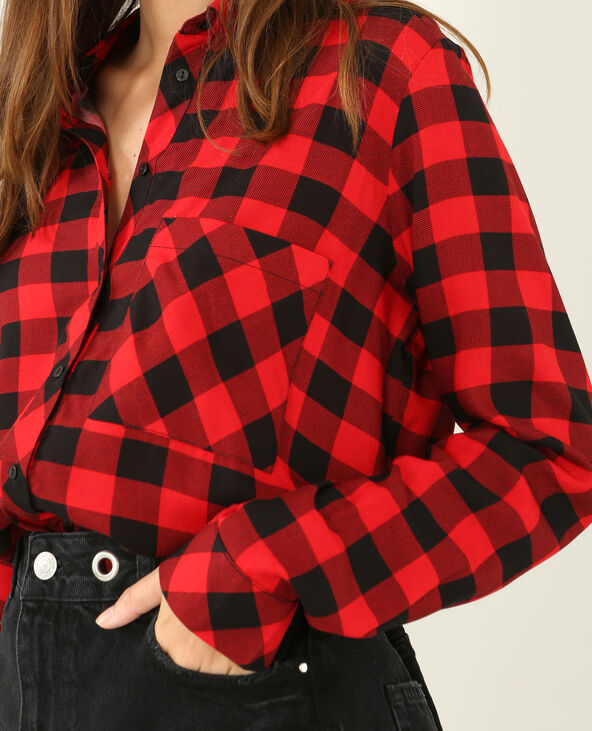 Chemise à carreaux rouge - Pimkie
