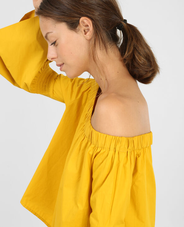 Blouse manches évasées jaune ocre - Pimkie