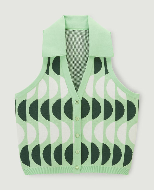 Top sans manches à motif rétro vert - Pimkie